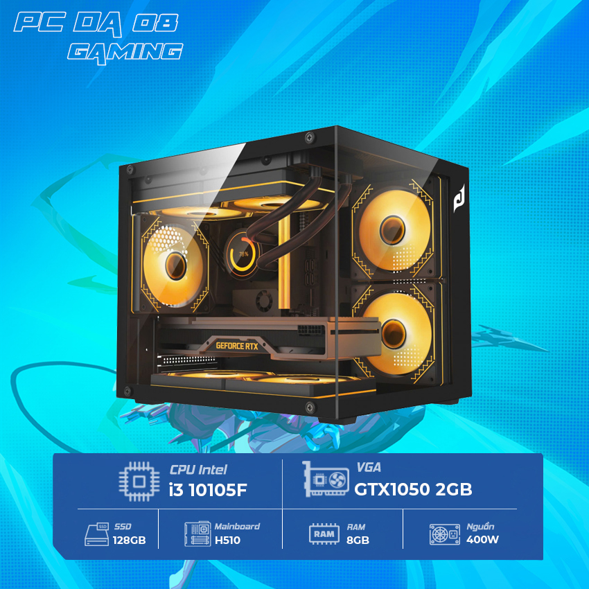 Case Máy Chơi Game DAPC08 (H410, Intel Core i3, Ram 8GB, VGA GTX1050)