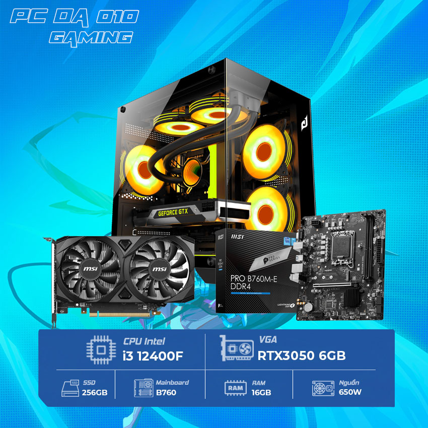 Case Máy Chơi Game DAPC010 (B760, Intel Core i5, Ram 16GB, VGA GTX3050)