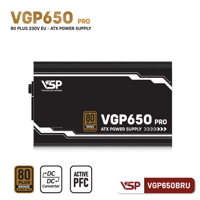 Nguồn máy tính VSP VGP650BRU PRO (650W - 80 Plus Bronze 230V EU)