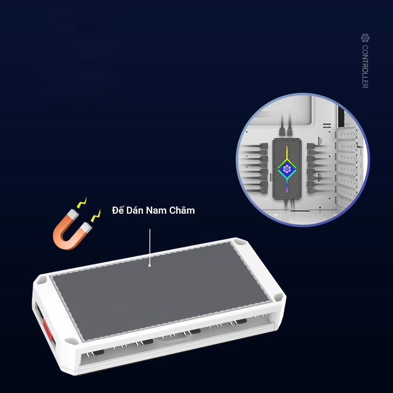 Bộ Hub Coolmoon H9S Dùng Cho Fan Led ARGB Có Điều Tốc PWM