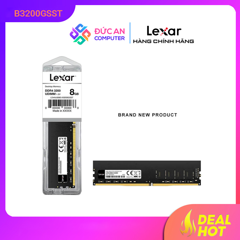 RAM Desktop LEXAR 8GB (1x8GB) DDR4 3200MHz (LD4AU008G-B3200GSST/LD4AU008G-B3200GSST)
