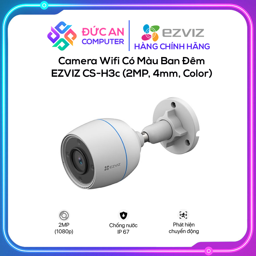 Camera Có Màu Ban Đêm WIFI EZVIZ CS-H3C (2MP, 4mm, Color)