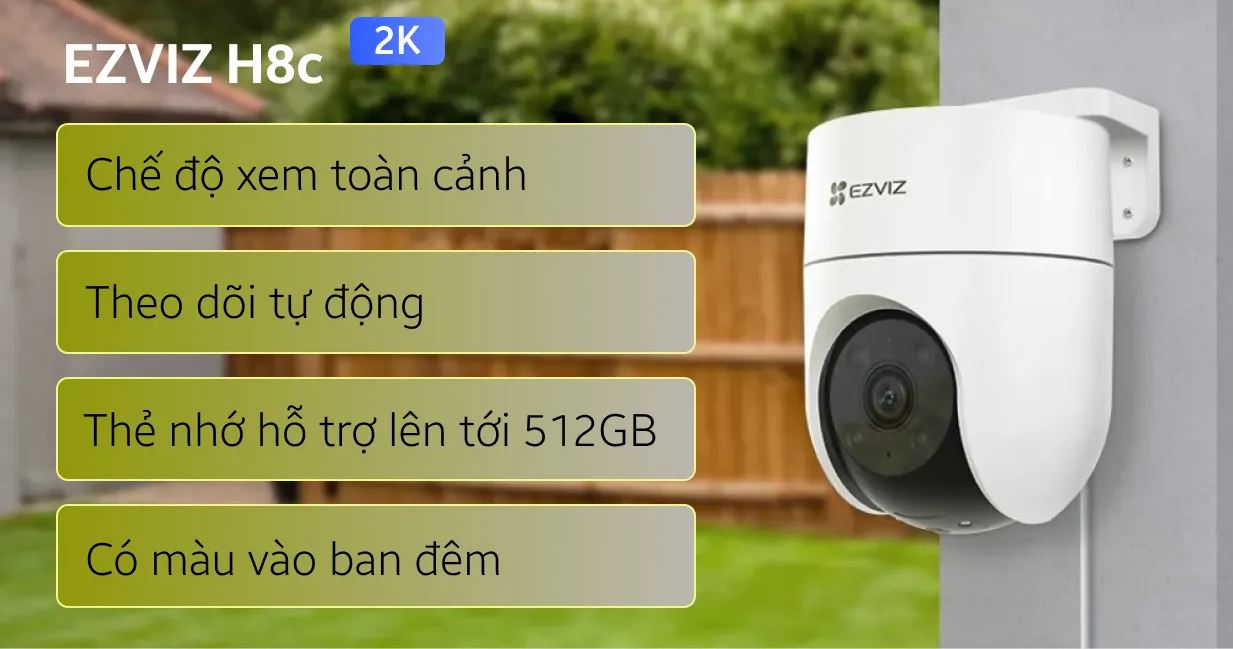 Camera IP 360 Độ 3MP EZVIZ H8C Pro 2K