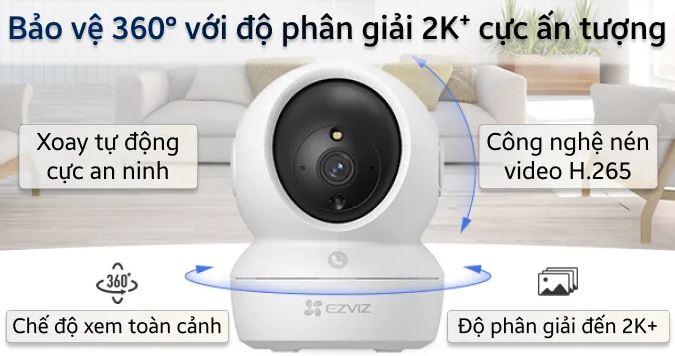 Camera WIFI EZVIZ CS-H6c Pro (3MP) - Quay Quét 360 Độ