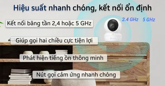Camera WIFI EZVIZ CS-H6c Pro (3MP) - Quay Quét 360 Độ