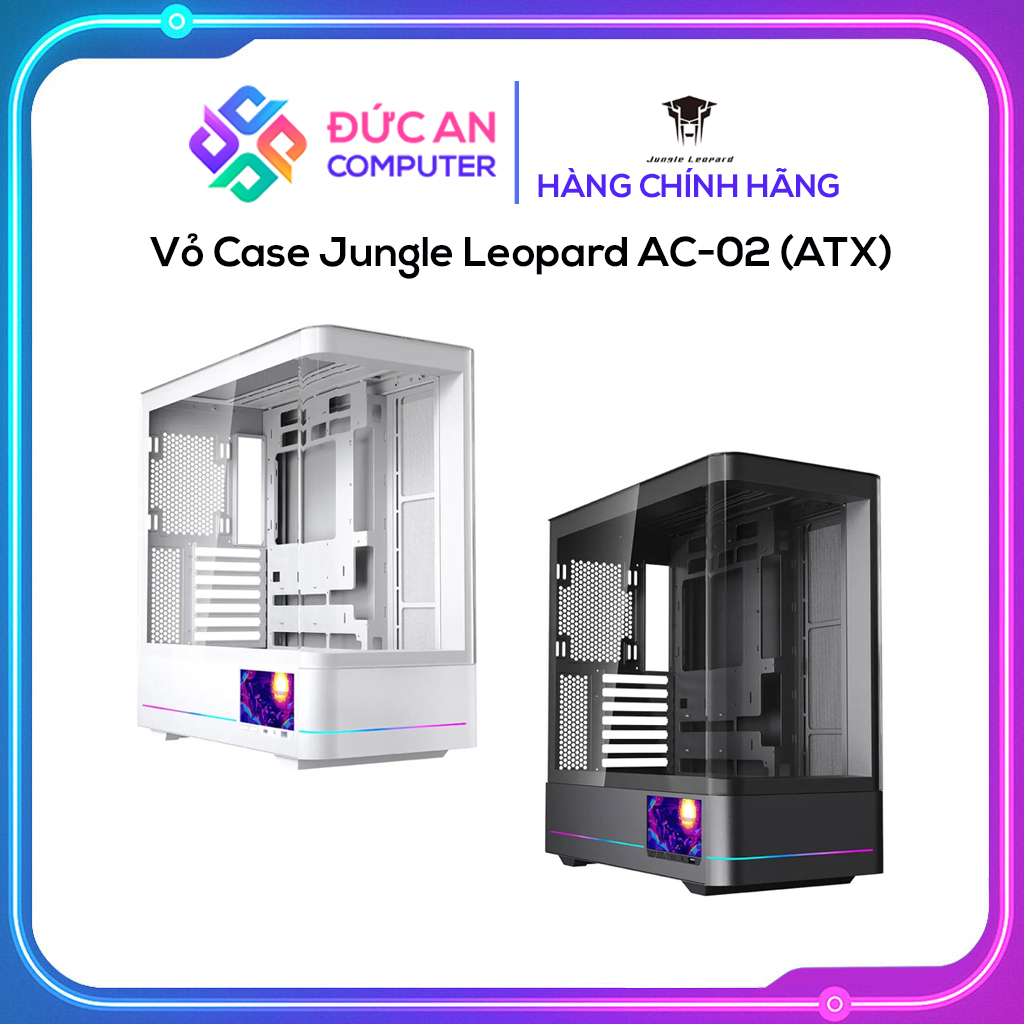 Vỏ Case 2 Mặt Kính Cường Lực Jungle Leopard AC-02 (ATX) - Có Màn Hình LCD