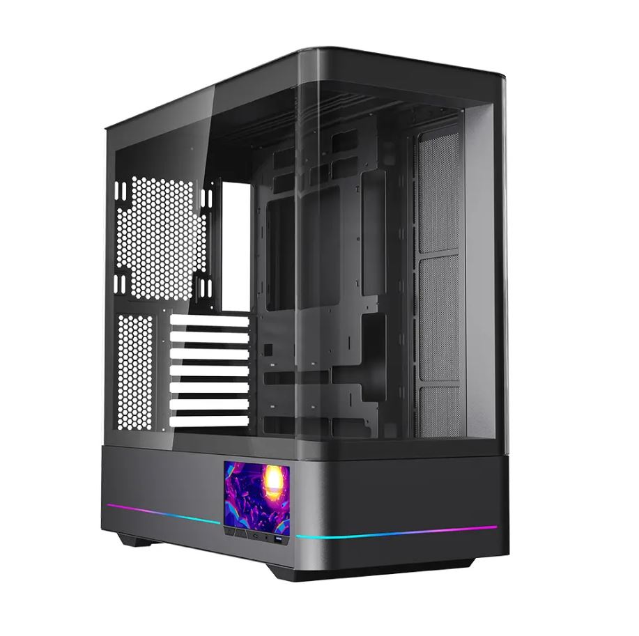Vỏ Case 2 Mặt Kính Cường Lực Jungle Leopard AC-02 (ATX) - Có Màn Hình LCD