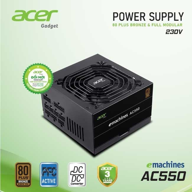 Nguồn ACER AC550 FR Bronze Full Modular - 80 Plus Bronze