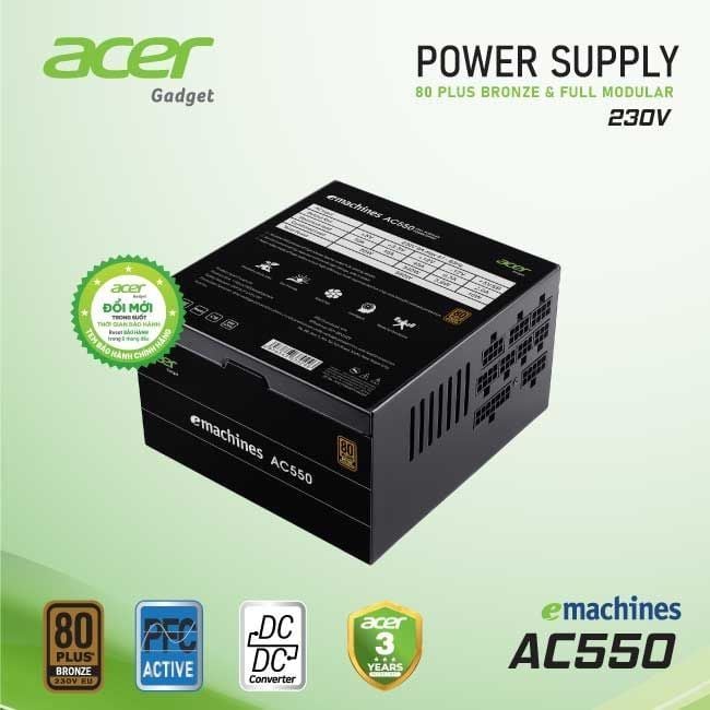 Nguồn ACER AC550 FR Bronze Full Modular - 80 Plus Bronze