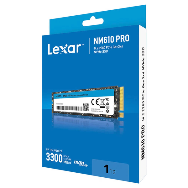 Ổ Cứng SSD LEXAR NM610 Pro 1TB – M.2 2280 PCIe Gen3 x4 (Đọc 3300MB/s - Ghi 2600MB/s)