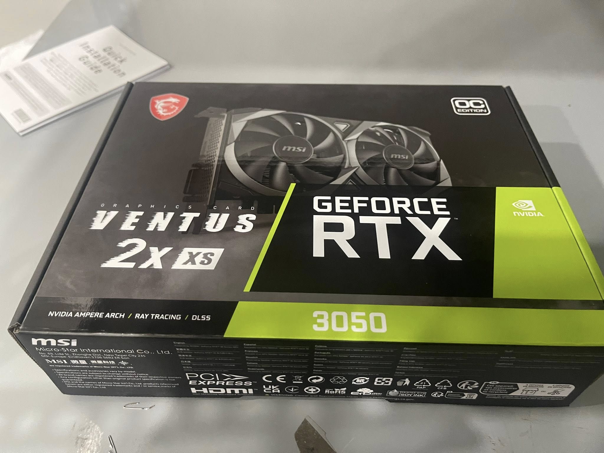 Card màn hình MSI RTX 3050 VENTUS 2X XS 8G OC (Cũ / Full Box) - Bảo Hành Hãng 32 Tháng