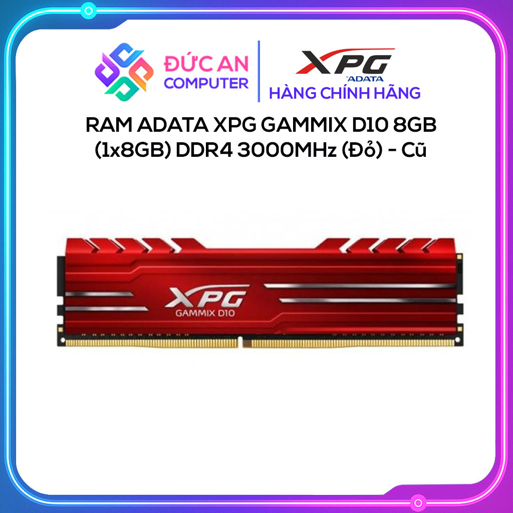 RAM ADATA XPG GAMMIX D10 8GB (1x8GB) DDR4 3000MHz (Đỏ) - Cũ
