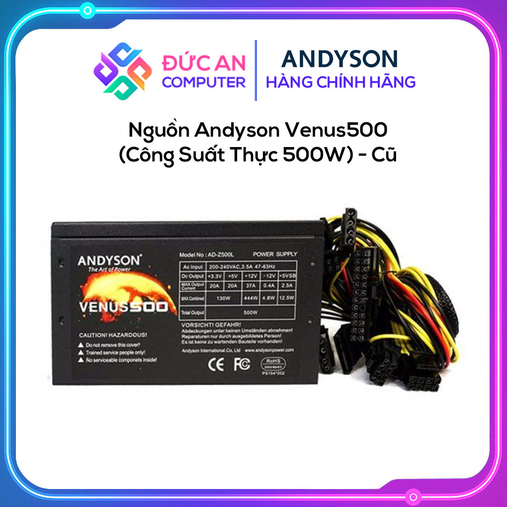 Nguồn Andyson Venus500 (Công Suất Thực 500W) - Cũ