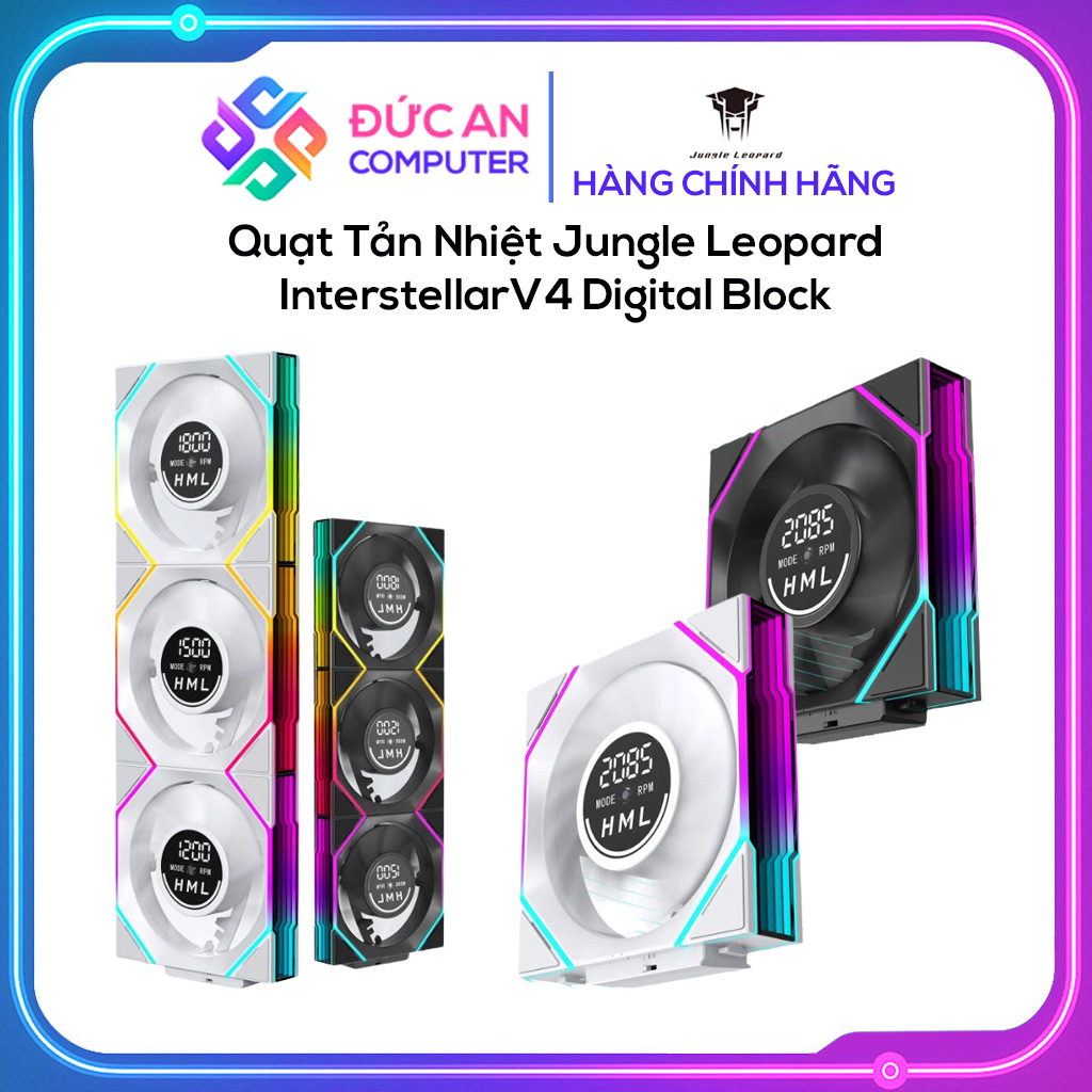 Quạt Tản Nhiệt Jungle Leopard Interstellar V4 Digital Block - Hiển Thị Tốc Độ