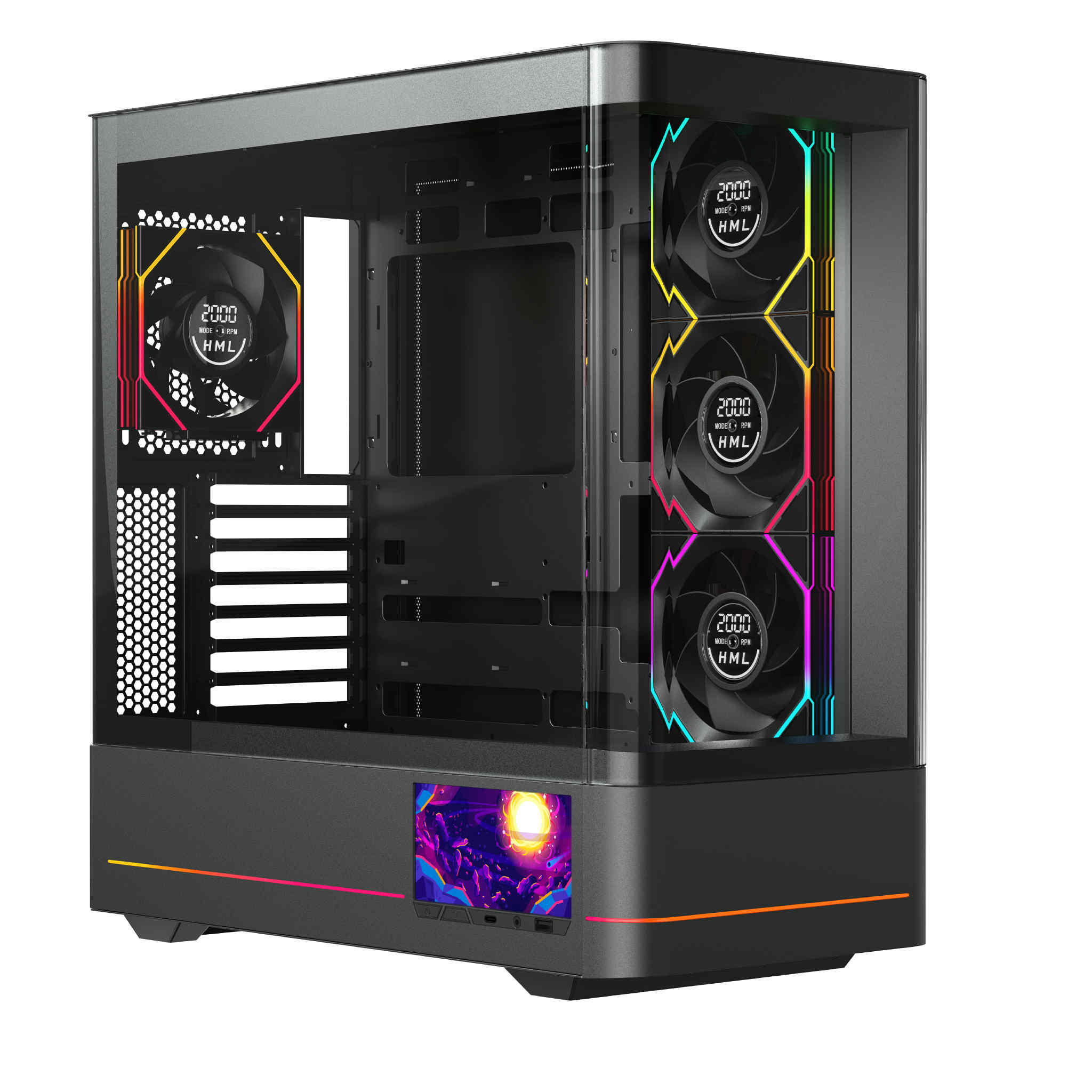Bộ Kít 3 Quạt Tản Nhiệt Jungle Leopard Interstellar V4 Digital Block - Hiển Thị Tốc Độ