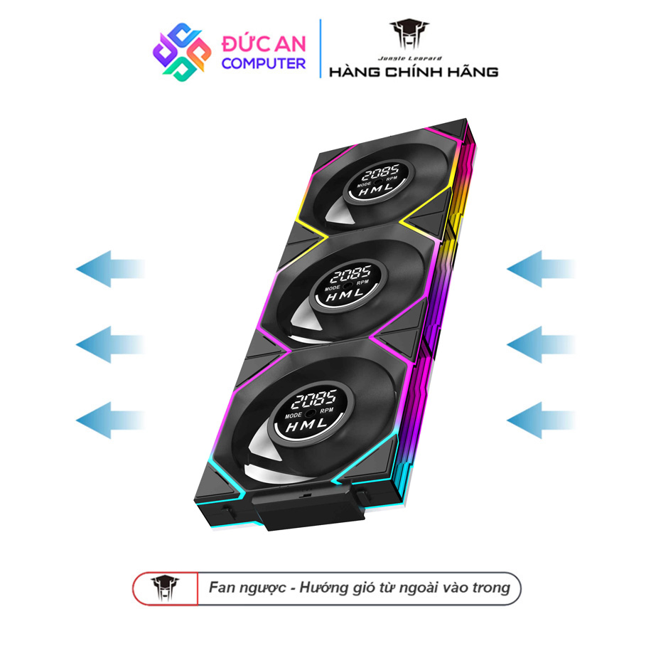 Bộ Kít 3 Quạt Tản Nhiệt Jungle Leopard Interstellar V4 Digital Block - Hiển Thị Tốc Độ