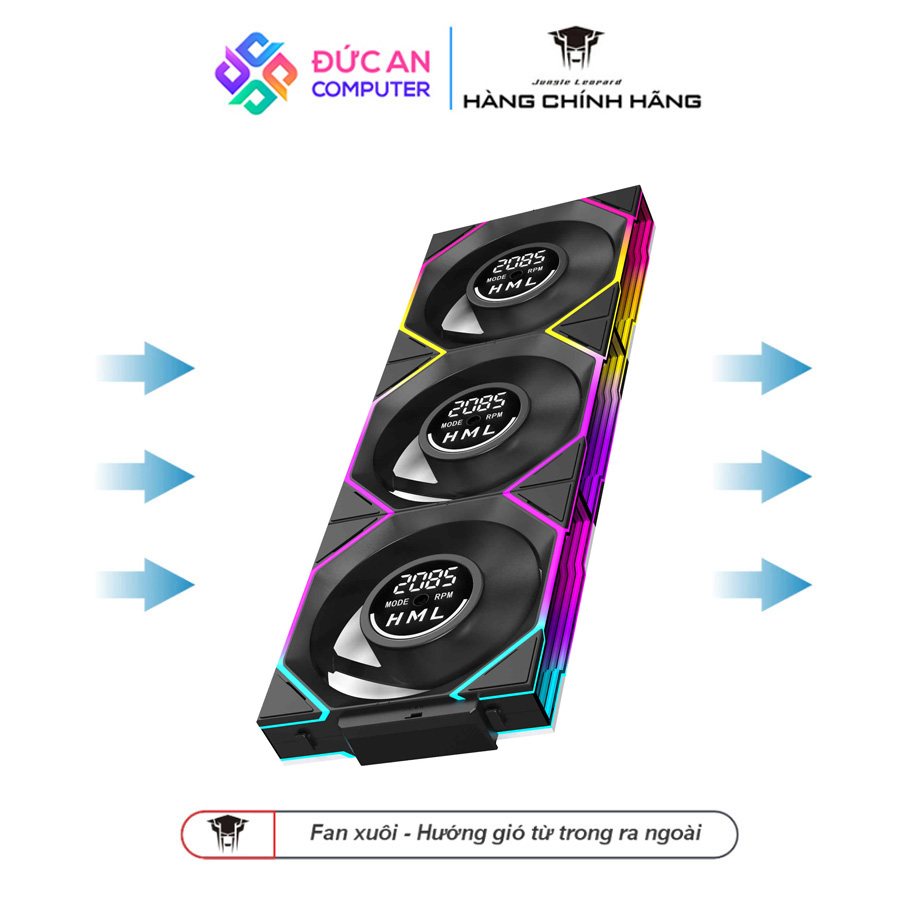 Bộ Kít 3 Quạt Tản Nhiệt Jungle Leopard Interstellar V4 Digital Block - Hiển Thị Tốc Độ