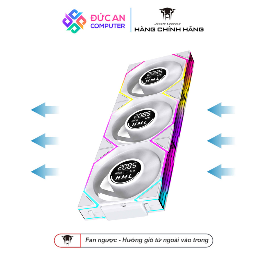 Bộ Kít 3 Quạt Tản Nhiệt Jungle Leopard Interstellar V4 Digital Block - Hiển Thị Tốc Độ