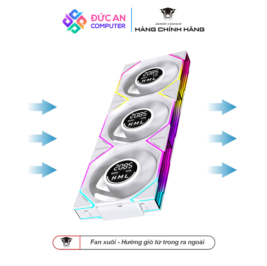 Bộ Kít 3 Quạt Tản Nhiệt Jungle Leopard Interstellar V4 Digital Block - Hiển Thị Tốc Độ