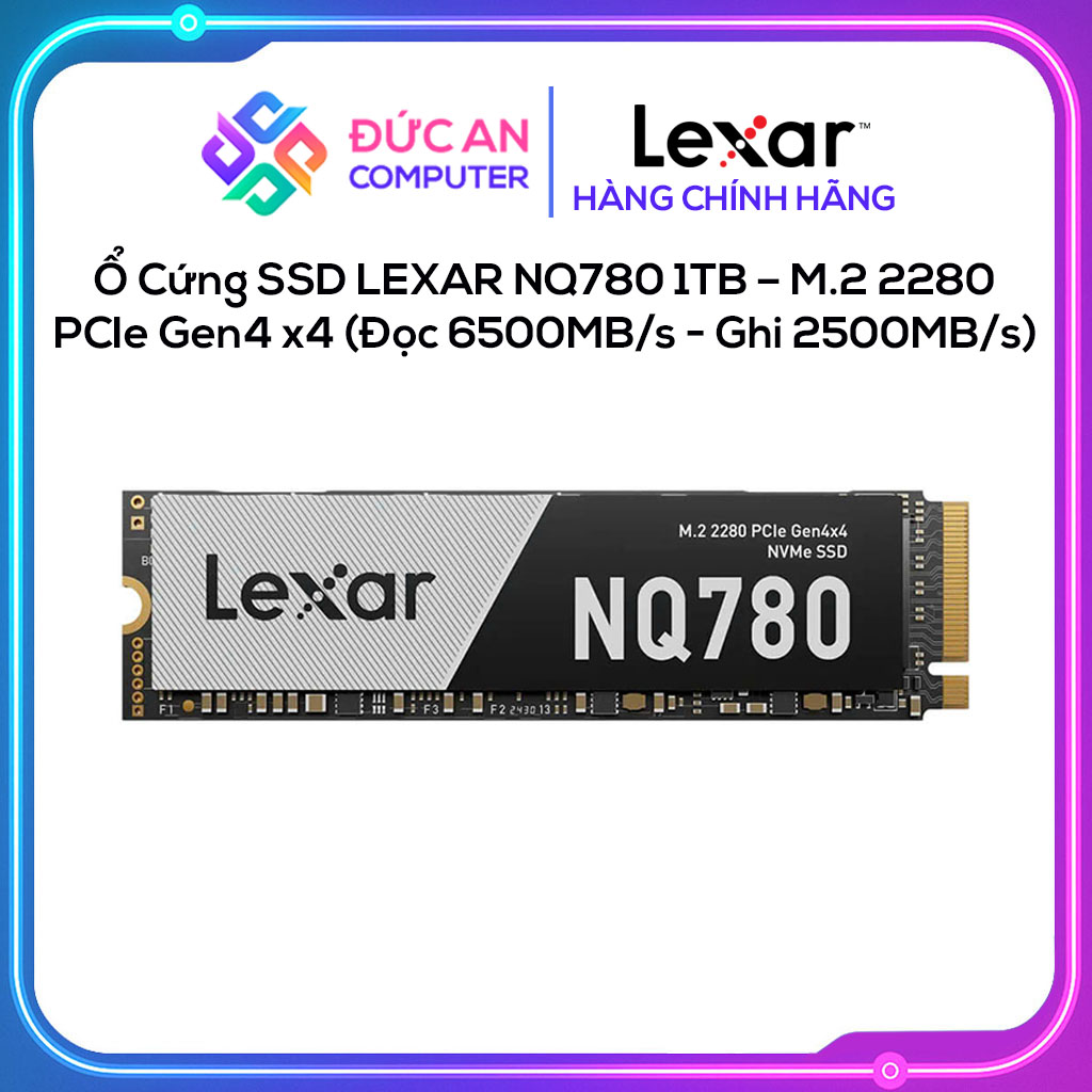 Ổ Cứng SSD LEXAR NQ780 1TB – M.2 2280 PCIe Gen4 x4 (Đọc 6500MB/s - Ghi 2500MB/s) - (LNQ780X001T-RNNNG)
