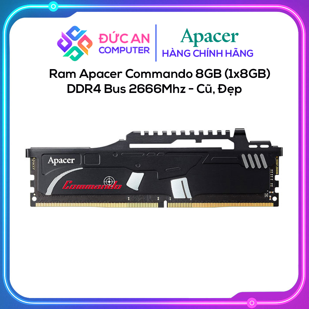 Ram Apacer Commando 8GB (1x8GB) DDR4 Bus 2666Mhz - Cũ, Đẹp