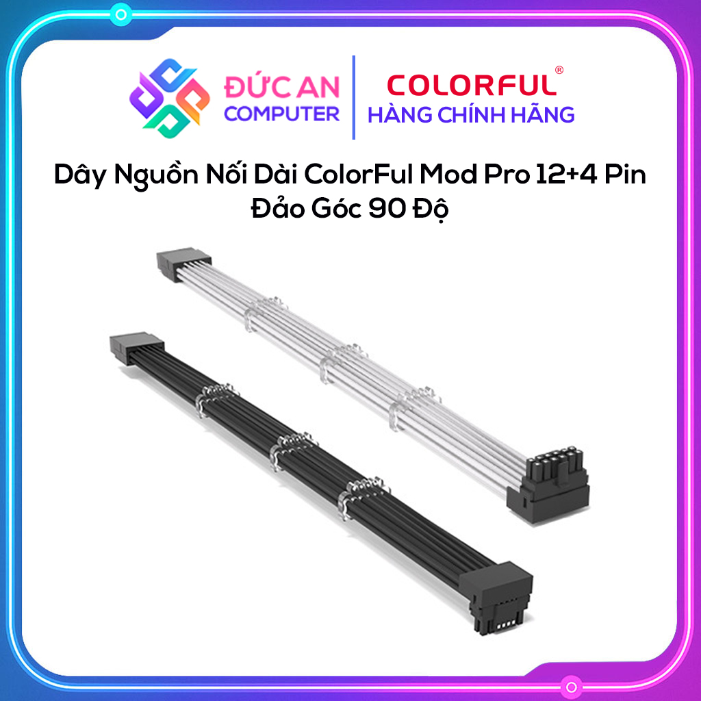 Dây Nguồn Nối Dài ColorFul Mod Pro 12+4 Pin Đảo Góc 90 Độ