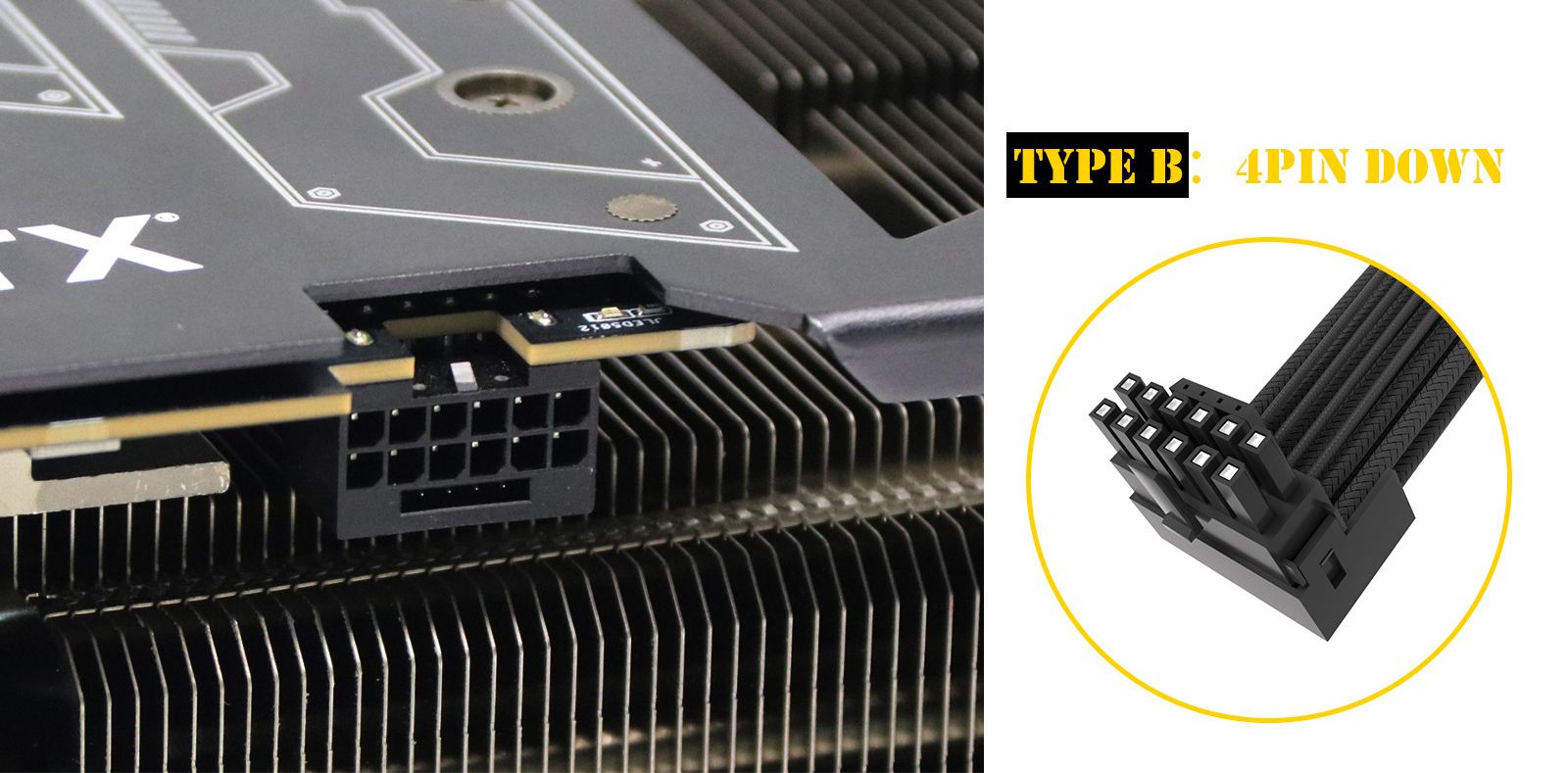 Dây Nguồn Nối Dài ColorFul Mod Pro 12+4 Pin Đảo Góc 90 Độ