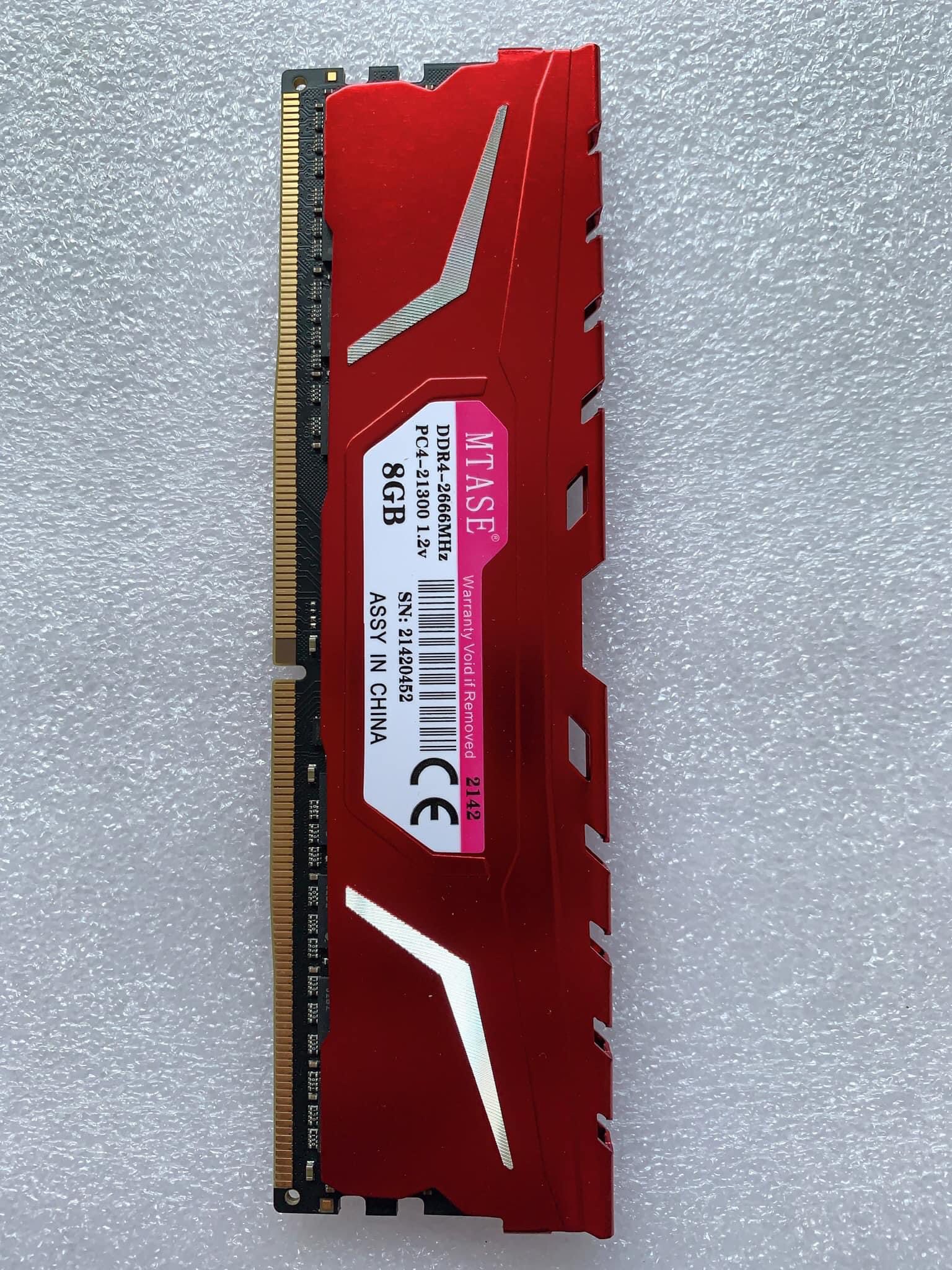 Ram MTASE DDR4 8GB Bus 2666Mhz - Tản Đỏ