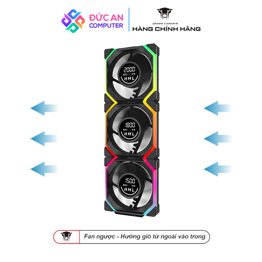 Bộ Kít 3 Quạt Tản Nhiệt Jungle Leopard Galaxy V2 Digital Block - Hiển Thị Tốc Độ