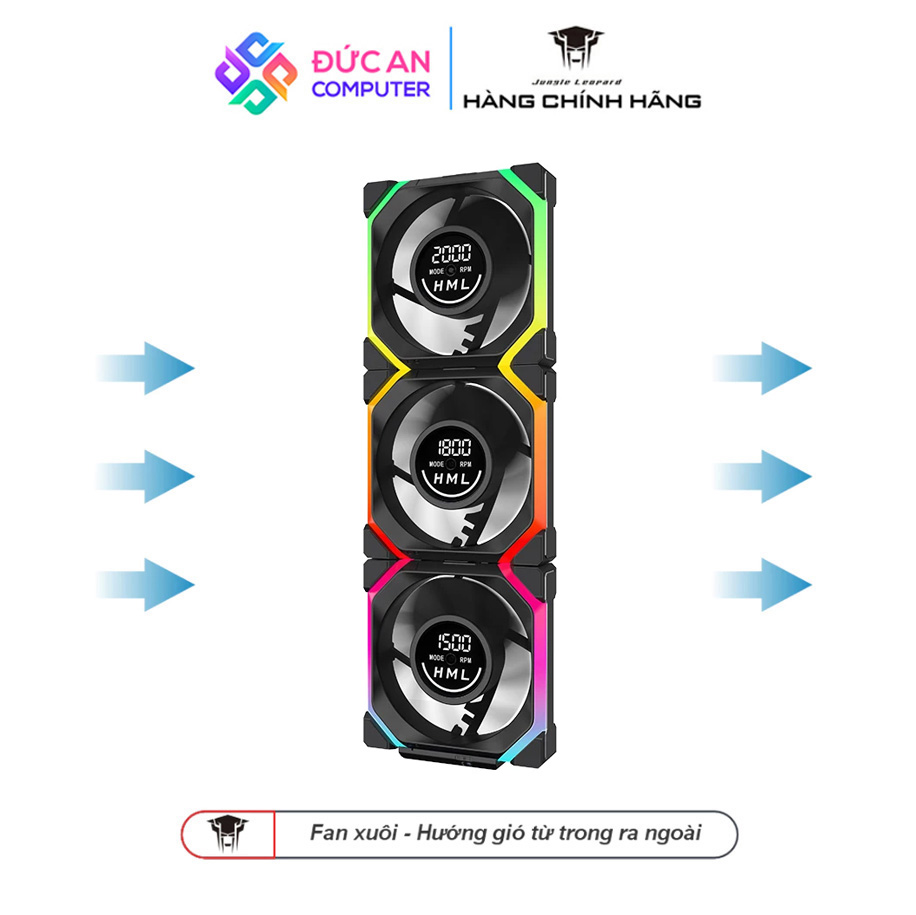Bộ Kít 3 Quạt Tản Nhiệt Jungle Leopard Galaxy V2 Digital Block - Hiển Thị Tốc Độ