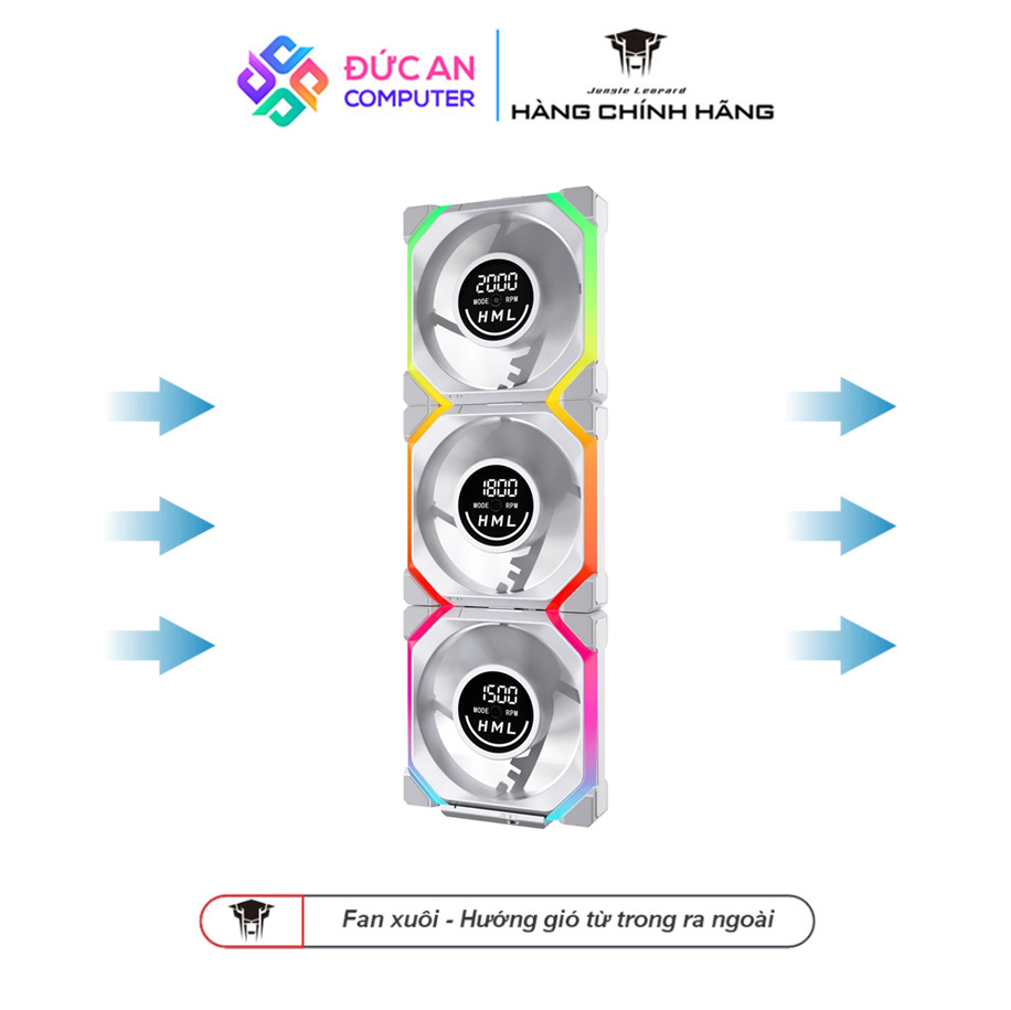 Bộ Kít 3 Quạt Tản Nhiệt Jungle Leopard Galaxy V2 Digital Block - Hiển Thị Tốc Độ