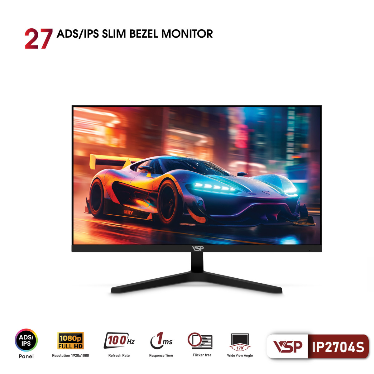 Màn hình VSP IPS IP2704S (27inch / IPS / FHD / 100Hz / 1ms)
