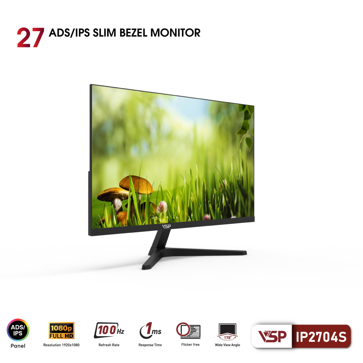 Màn hình VSP IPS IP2704S (27inch / IPS / FHD / 100Hz / 1ms)