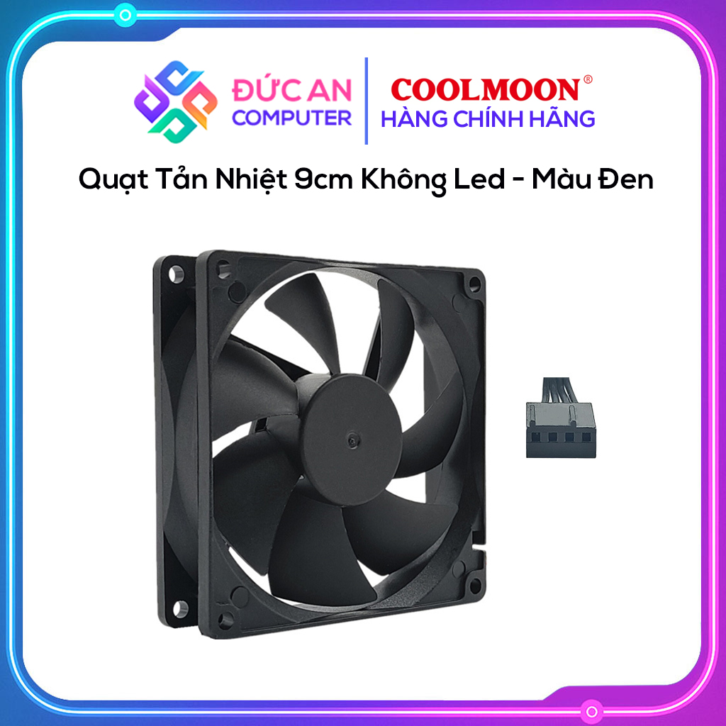 Quạt Tản Nhiệt, Fan 9cm (Không Led) - Màu Đen