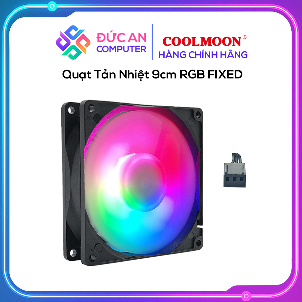 Quạt Tản Nhiệt, Fan 9cm RGB FIXED - Màu Đen