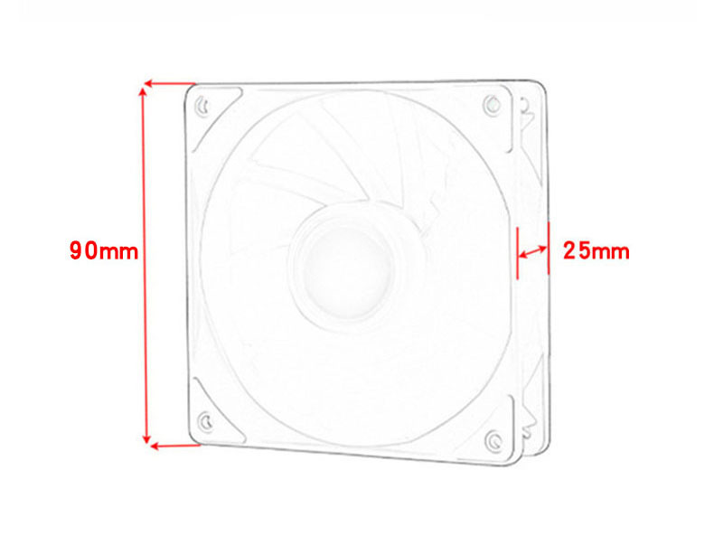 Quạt Tản Nhiệt, Fan 9cm RGB FIXED - Màu Đen