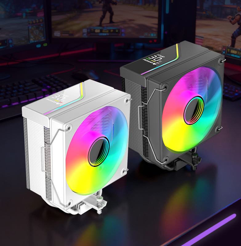 Tản Nhiệt Khí Coolmoon Aosor T6 Digital Led ARGB (6 Ống Đồng) - Hiển Thị Nhiệt Độ