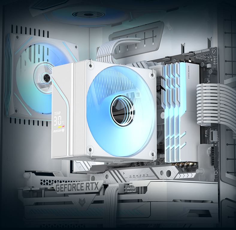 Tản Nhiệt Khí Coolmoon Aosor T6 Digital Led ARGB (6 Ống Đồng) - Hiển Thị Nhiệt Độ