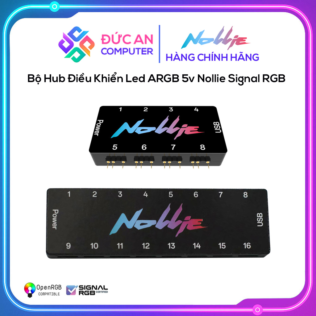 Bộ Hub Điều Khiển Led ARGB 5v Nollie Signal RGB - 8 Cổng / 16 Cổng