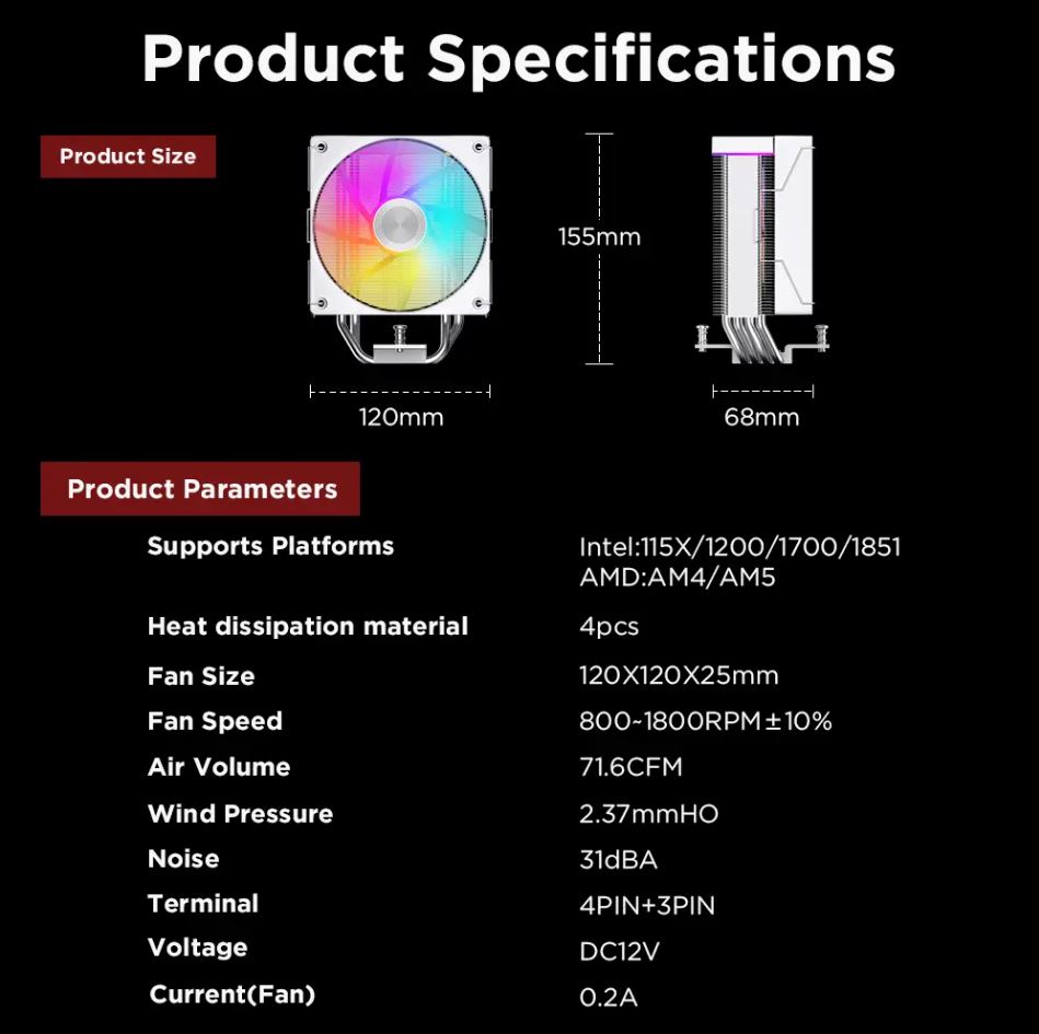 Tản Nhiệt Khí Jungle Leopard K400 LCD - Màn Hình 2.99