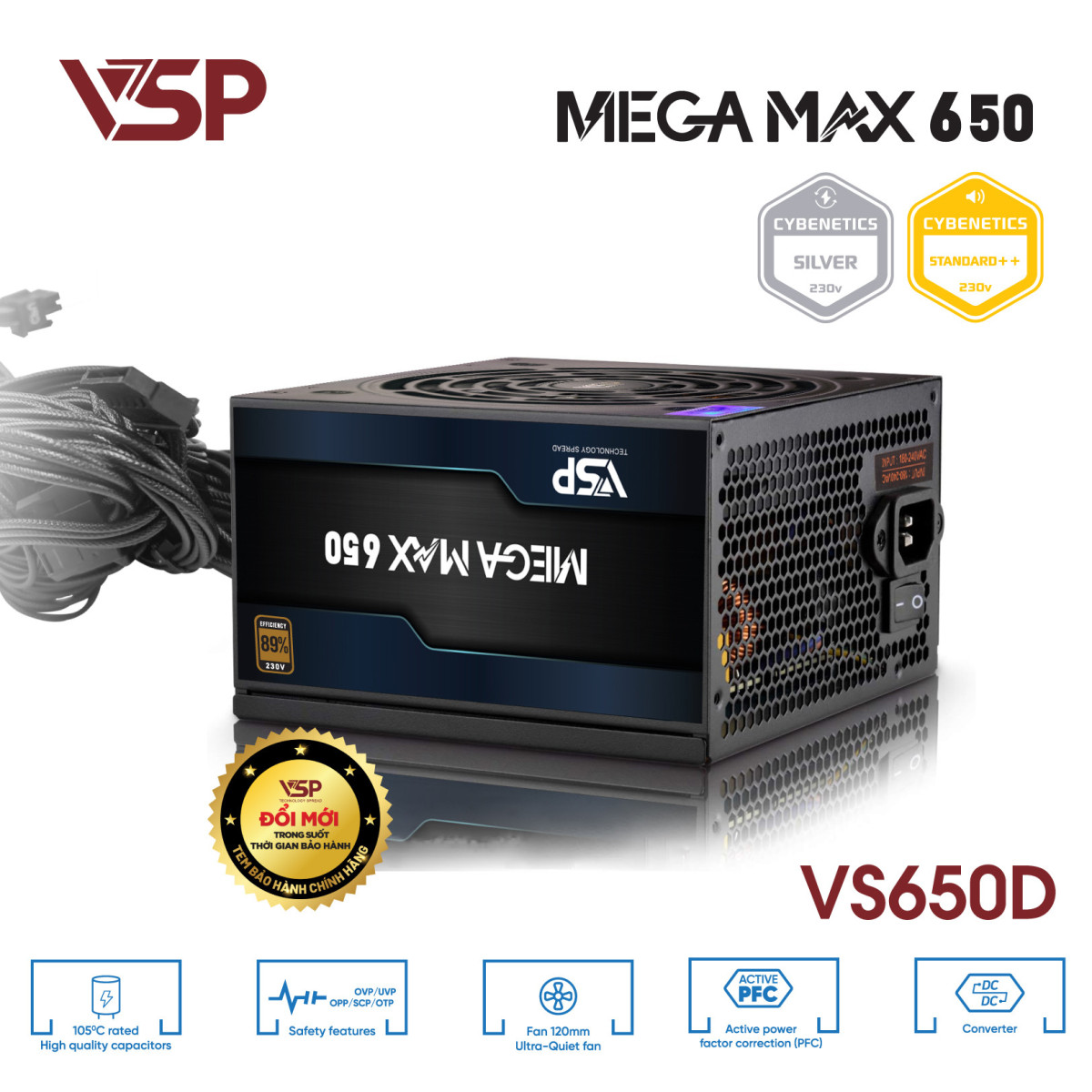 Nguồn Máy Tính VSP MEGAMAX VS650D - 650W