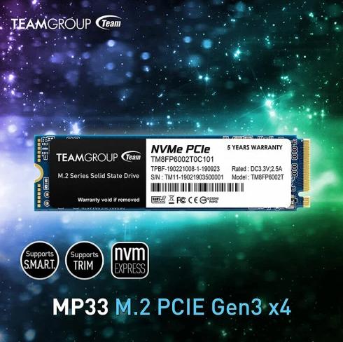 Ổ Cứng SSD TeamGroup 256GB / 512G MP33 M.2 PCIe Gen3x4