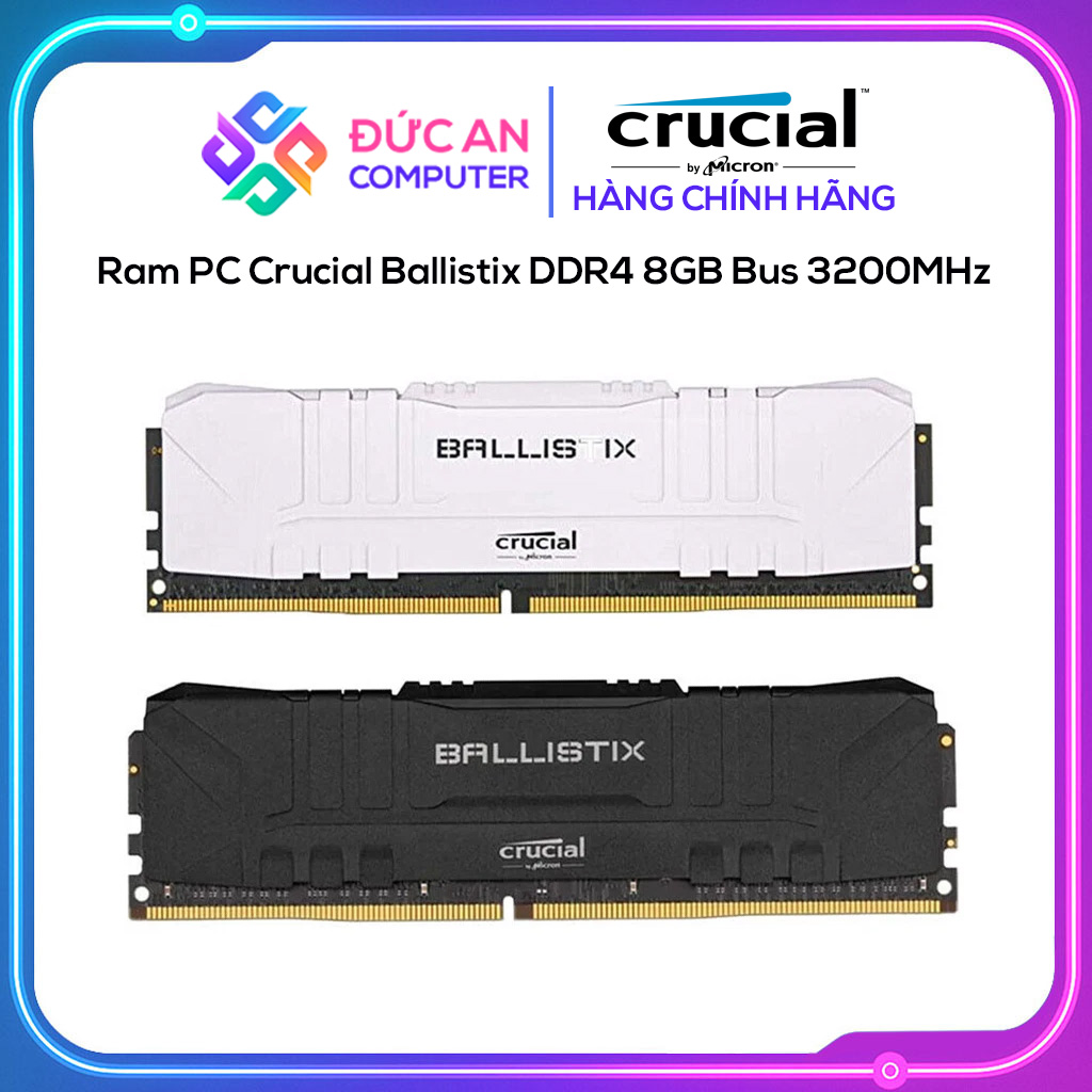 Ram PC Crucial Ballistix DDR4 8GB Bus 3200MHz