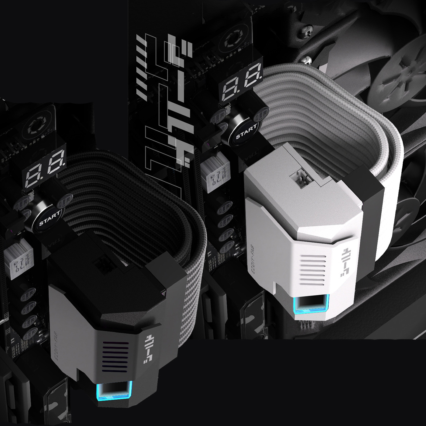 Cầu Đảo Góc 90 Độ Cổng 24pin Mainboard EZDIY-FAB V2 Led ARGB Gương Vô Cực