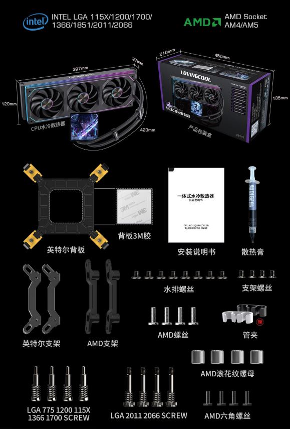 Tản Nhiệt Nước All In One Loving Cool SC60 - Màn Hình LCD 4.0 inch