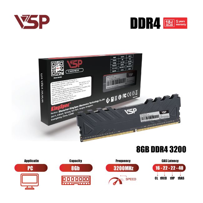 RAM Desktop VSP 8GB (1x8GB) DDR4 3200MHz