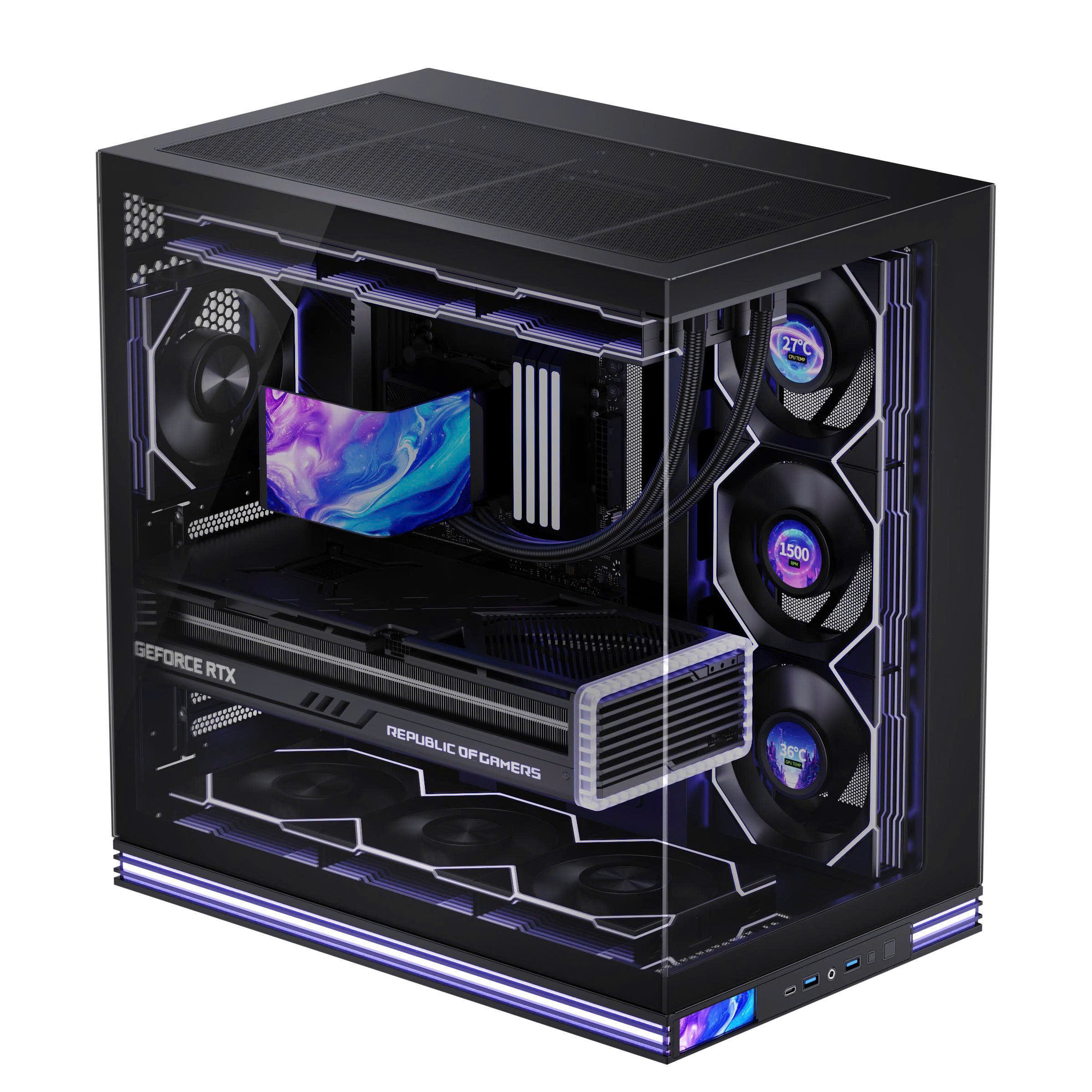 Vỏ Case Jungle Leopard AX-2 (E-ATX / Màn Hình LCD / Led ARGB)